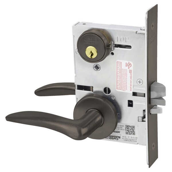Storeroom or Closet Mortise Lock, DS Lever, A Rose, Oil Rubbed Bronze